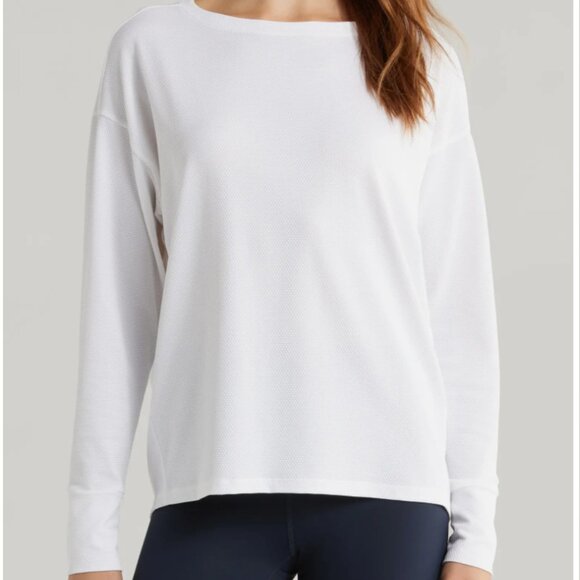 ZellaTextured Equilibrium White Long Sleeve T-Shirt - Picture 1 of 15
